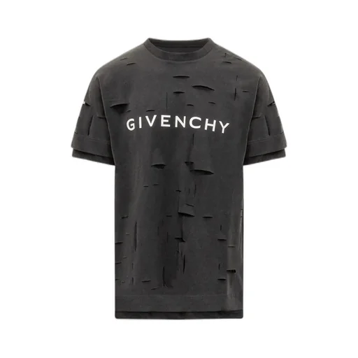 Givenchy Distresses Cut-Out Oversized T-Shirt