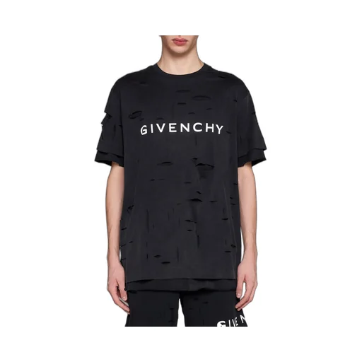 Givenchy Distresses Cut-Out Oversized T-Shirt