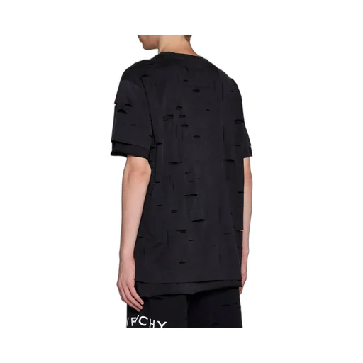 Givenchy Distresses Cut-Out Oversized T-Shirt