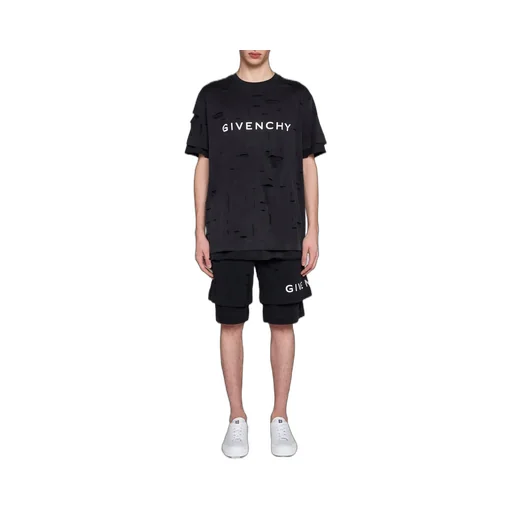 Givenchy Distresses Cut-Out Oversized T-Shirt
