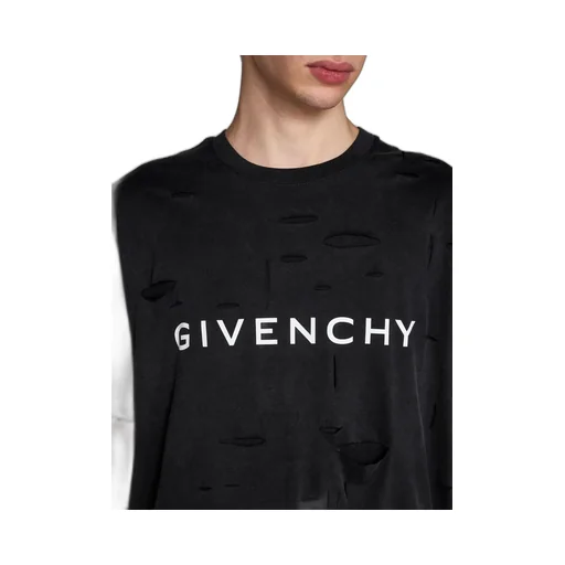 Givenchy Distresses Cut-Out Oversized T-Shirt