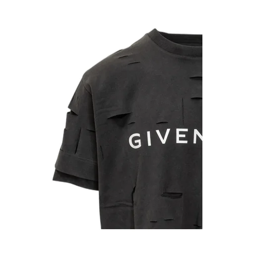 Givenchy Distresses Cut-Out Oversized T-Shirt