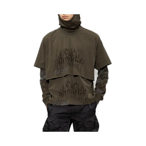 Givenchy Logo-Printed Overlapped Balaclava Shirt