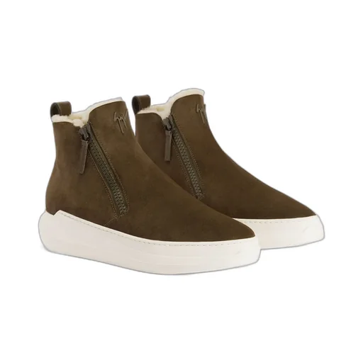 Giuseppe Zanotti Conley High Shearling Slip-On Sneakers