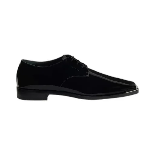 Giuseppe Zanotti Patent Square-Toe Lace-Up Shoes