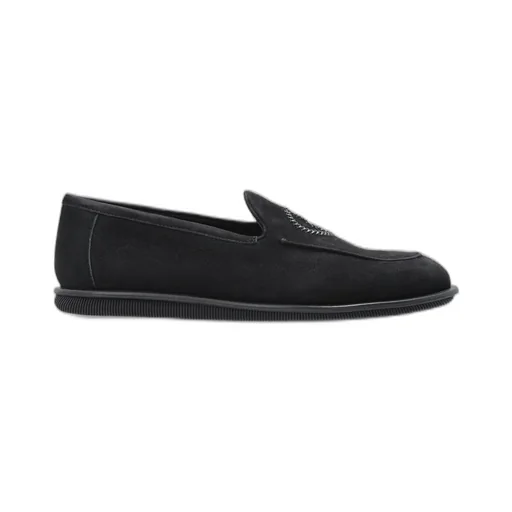 Giorgio Armani Logo Embroidered Slip-On Loafers