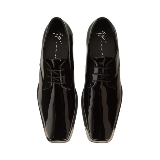Giuseppe Zanotti Patent Square-Toe Lace-Up Shoes