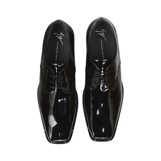 Giuseppe Zanotti Patent Square-Toe Lace-Up Shoes