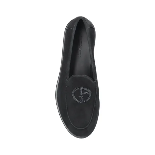 Giorgio Armani Logo Embroidered Slip-On Loafers