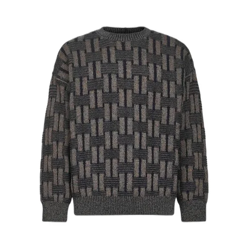 Giorgio Armani Two-Toned 3D Effect Knitted Jumper