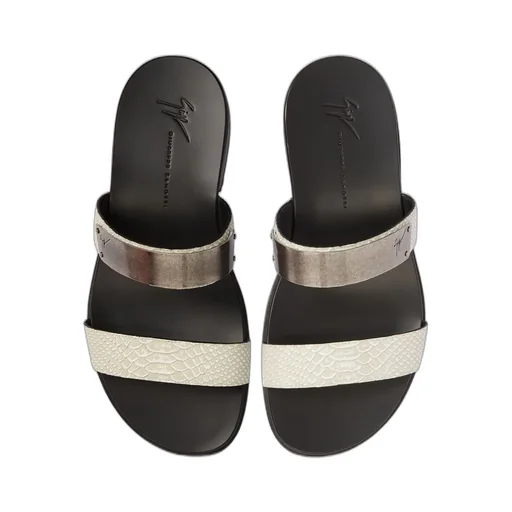 Giuseppe Zanotti Metal Plaque Slide Sandals