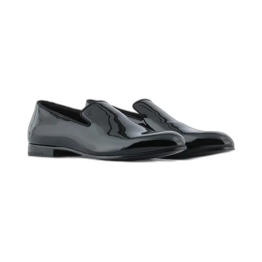 Giorgio Armani Logo Debossed Slip-On Loafers