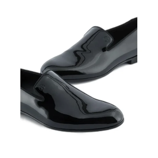 Giorgio Armani Logo Debossed Slip-On Loafers