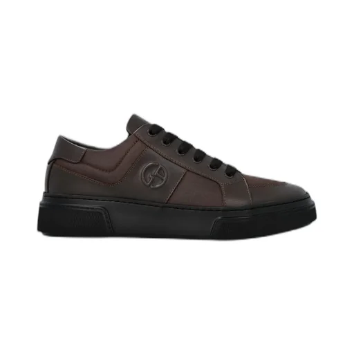 Giorgio Armani Logo Embossed Lace-Up Sneakers