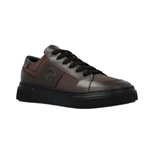 Giorgio Armani Logo Embossed Lace-Up Sneakers