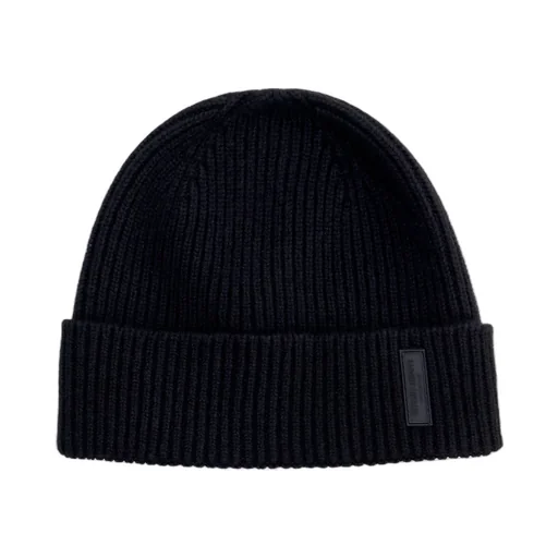 Giorgio Armani Logo Patch Ribbed Knit Beanie