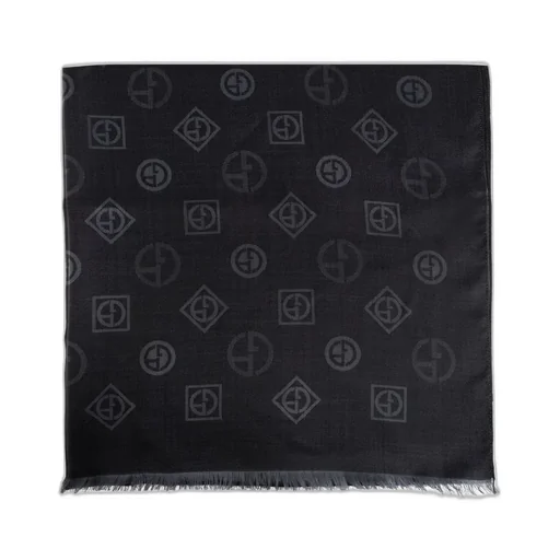 Giorgio Armani All-Over Logo Patterned Frayed Edge Scarf