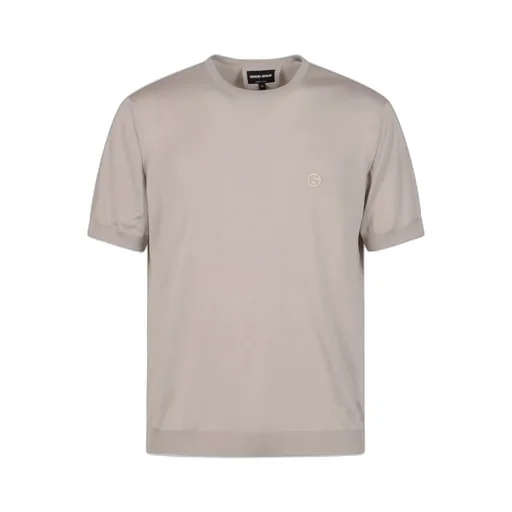 Giorgio Armani Logo-Embroidered Short-Sleeved Jumper