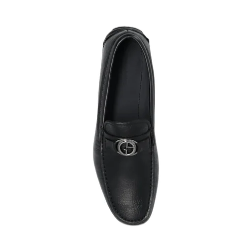Giorgio Armani Logo Plaque Slip-On Loafers