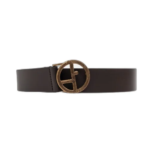 Giorgio Armani Logo Plaque Buckled Belt