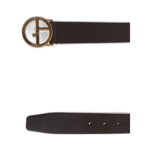 Giorgio Armani Logo Plaque Buckled Belt