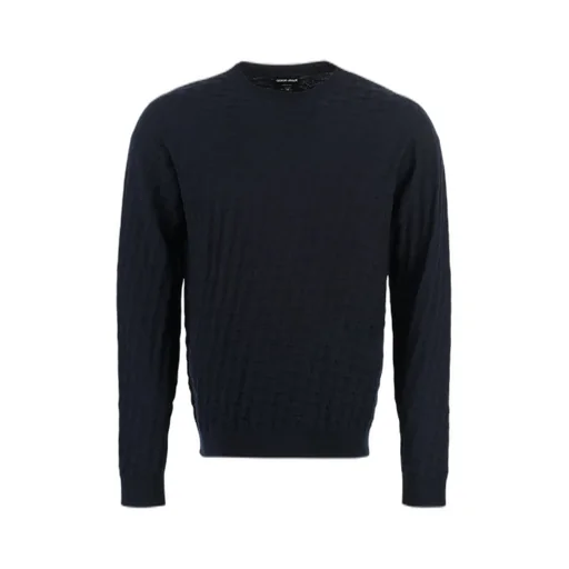 Giorgio Armani Logo Embroidered Fine Knit Jumper