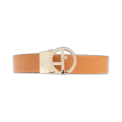 Giorgio Armani Pebbled-Effect Logo Buckled Belt