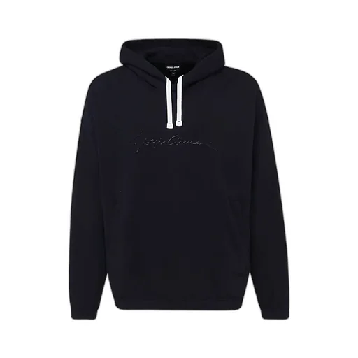 Giorgio Armani Logo Embroidered Drawstring Hoodie