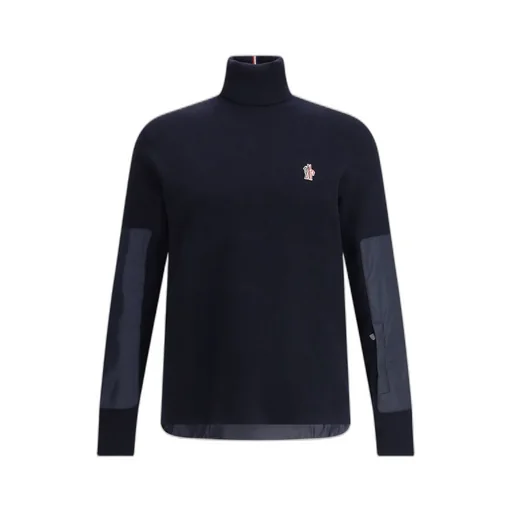 Moncler Grenoble Logo Embroidered Polo Neck Jumper