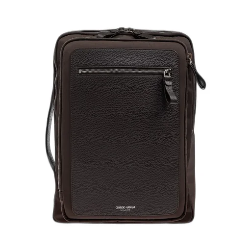 Giorgio Armani Logo Printed Zipped Backpack
