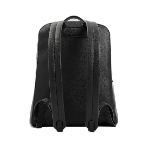 Giorgio Armani Logo Stamp Zip-Up Backpack