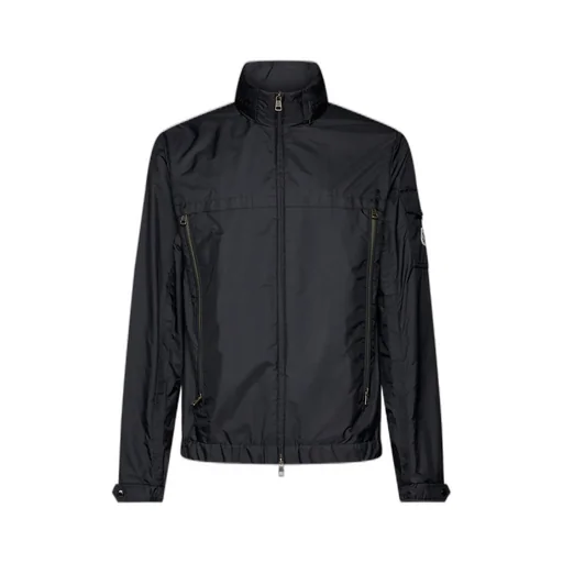 Moncler Gennai Logo Printed Zipped Raincoat