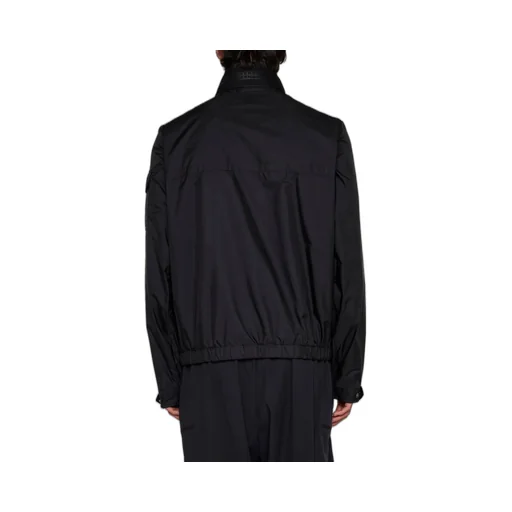 Moncler Gennai Logo Printed Zipped Raincoat
