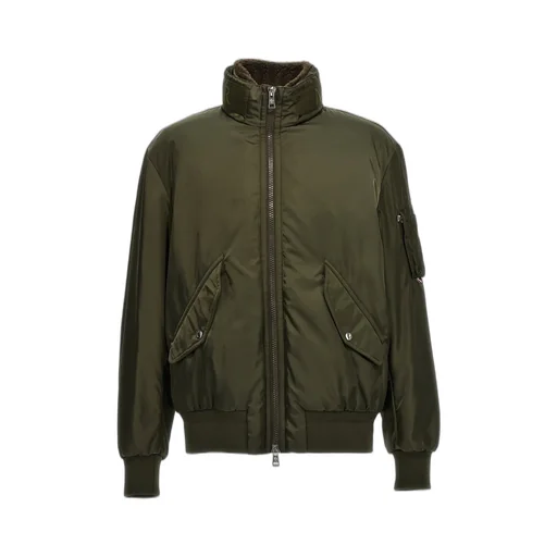 Moncler High-Shine Zip-Up Padded Jacket