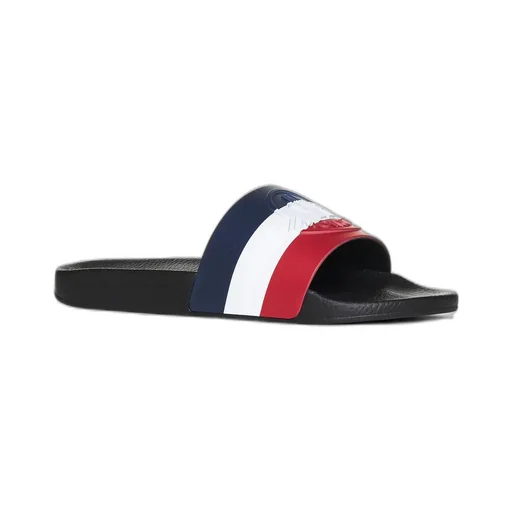 Moncler Logo Debossed Striped Slides