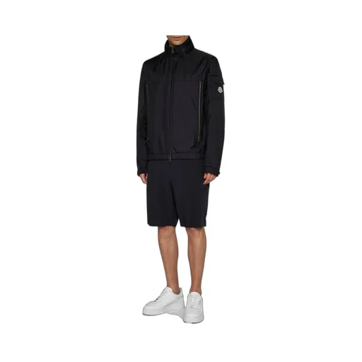 Moncler Gennai Logo Printed Zipped Raincoat