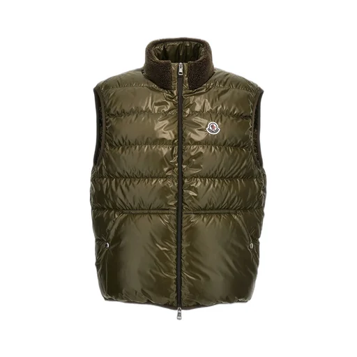 Moncler High-Shine Zip-Up Padded Jacket