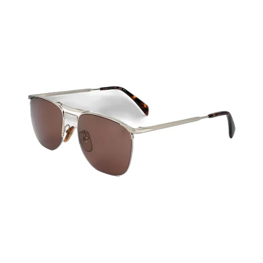 Eyewear By David Beckham Pilot Frame Semi Rimless Sunglasses