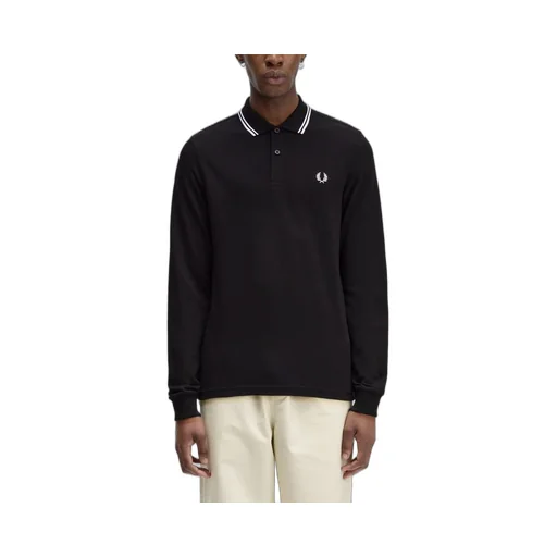 Fred Perry Double Tipped Long Sleeve Polo Shirt
