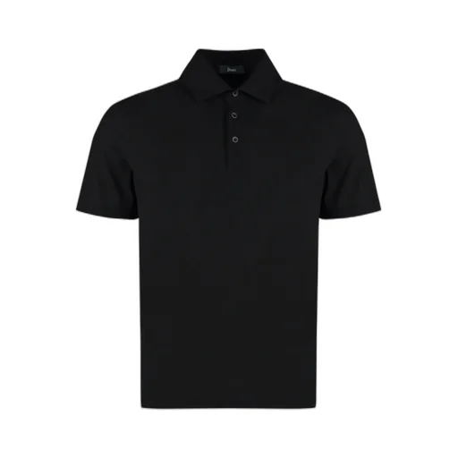 Herno Button Detailed Short-Sleeved Polo Shirt