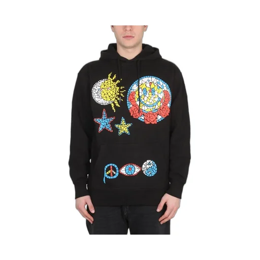 Market Hand Drawn Graphic Hooded Sweater