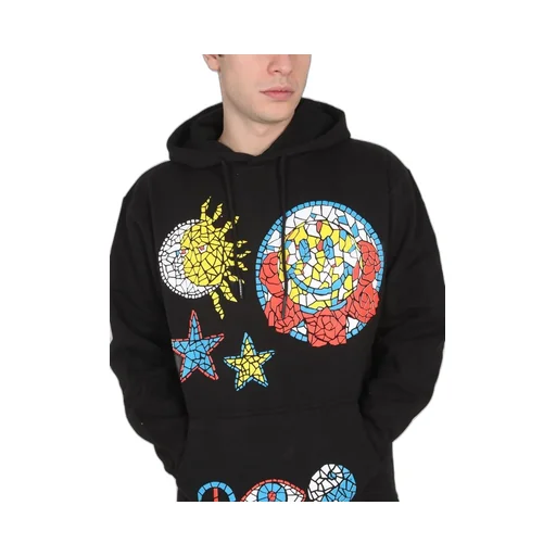 Market Hand Drawn Graphic Hooded Sweater