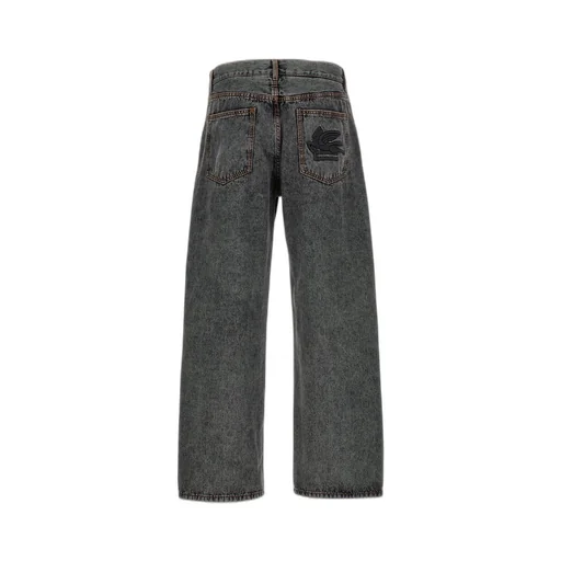Etro Logo Embroidered Straight-Leg Jeans