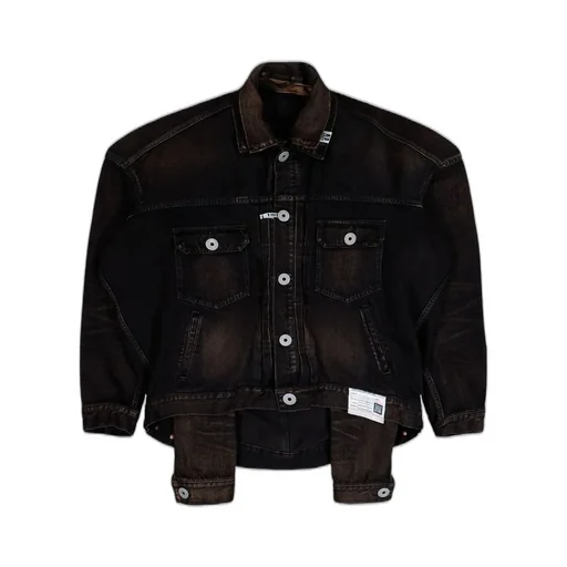 Maison Mihara Yasuhiro Layered Short-Sleeve Denim Jacket
