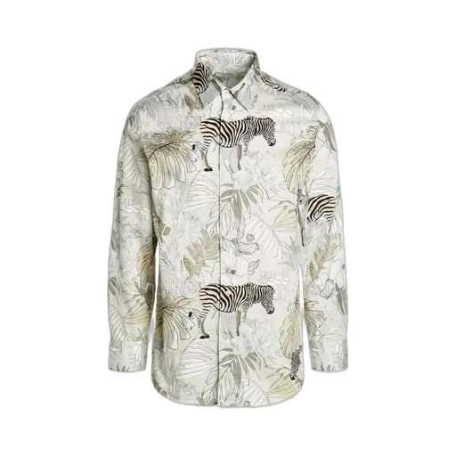 Etro Tropical Print Collared Button-Up Shirt