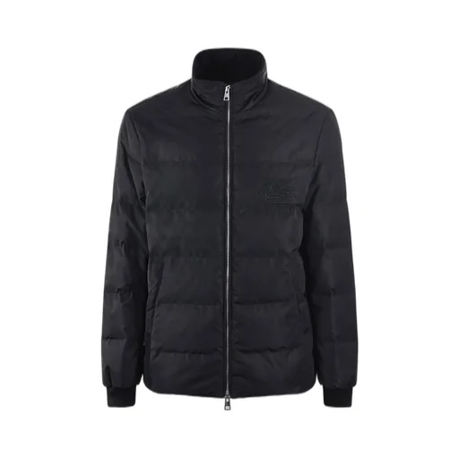 Etro Logo Embroidered Zip Up Padded Jacket