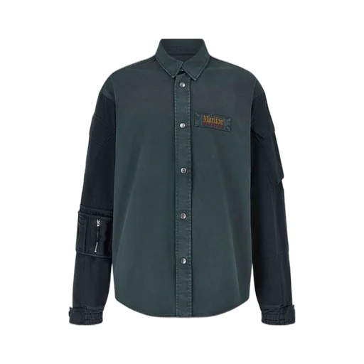 Martine Rose Logo-Patch Curved Hem Shirt