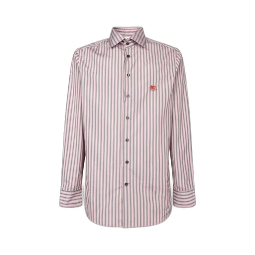 Etro Pegaso Embroidered Striped Shirt
