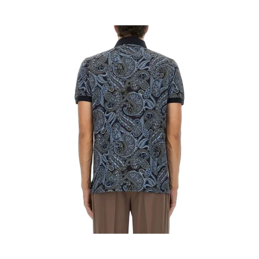 Etro Short-Sleeved Paisley-Print Polo Shirt