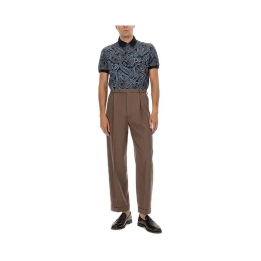 Etro Short-Sleeved Paisley-Print Polo Shirt